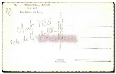 Montigny-sur-Loing — De oevers van de Loing — Éditions E. Mignon — Achterkant