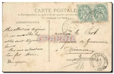 Moret - Loing, powyżej mostu — Wyd. V* Buisson, Moret — Rewers