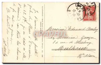 Bundel mimosa — Gelukkige verjaardag — uitgever Martin Rommel & Cie, Straatsburg — Achterkant