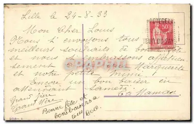 Mata de flores azuis e trevo — Feliz aniversário — editor desconhecido, número de série não visível — Verso