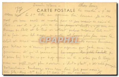 Moret-sur-Loing (S.-et-M.) — Ogólny widok na Loing ku Bramie Burgundzkiej — Fot. Combier Macon — Rewers