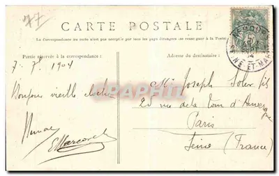 Nemours — O Castelo e o Loing — Editor: Fontainebleau, n° 237 — Verso