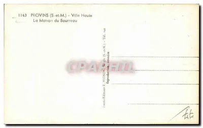 Provins (S.-et-M.) - Cidade Alta — A Casa do Carneiro — Editor E. Mignon, n° 1143 — Verso