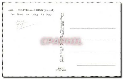 Souppes-sur-Loing — As Margens do Loing. O Ponte — E. Mignon — Verso