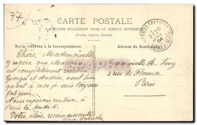 Castelo de La Plomasserie — Arredores de Pontenay-Trésigny — J. Pronier, livraria-papelaria, Fontenay-Trésigny (S.-et-M.) — Verso