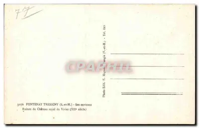 Ruínas do Castelo Real de Vivier — Fontenay-Tresigny — Ed. E. Mignon, n° 3076 — Verso