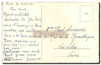 Kwitki i buty konne — Szczęśliwego dnia — Librairie Française — Rewers