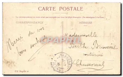 Um Beijo — Carta postal ilustrada — Editora: Fototipia da Poste — Verso