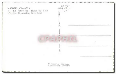 Nangis (S.-et-M.) — A Igreja de São Martinho, fachada sul — Combier Imprimeur — Verso