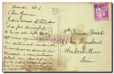 Villiers-sur-Marne — Saída da Cidade para Malnoué — editor não identificado — Verso