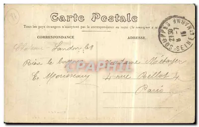 Castelo-Landon — Ruínas da Abadia Saint-Séverin — Edição Caillat — Verso