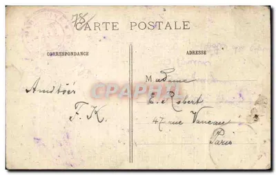 Chevreuse - Ruiny Zamek Madeleine - Wieża Okrągła - Stara pocztówka — Rewers