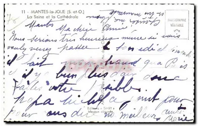 Mantes-la-Jolie — A Seine e a Catedral — Edições Gaby — Verso