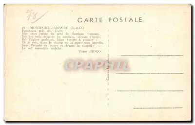 Montfort-l'Amaury — Panorama tirado das Torres — Combier Imprimeur — Verso