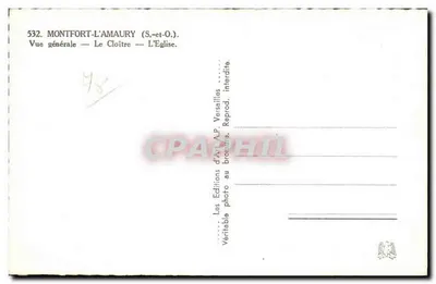 Montfort-l'Amaury — Vista general — El Claustro — La Iglesia — Ediciones de Arte A.P. Versalles — Reverso