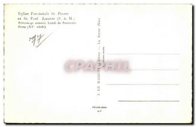 Pietá — Igreja Paroquial de São Pedro e São Paulo de Jourarre (Var) — Editor Express — Verso