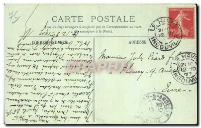 Le Havre — A Floresta de Montgolon — Árvore sob a Floresta — A.L. — n°188 — Verso
