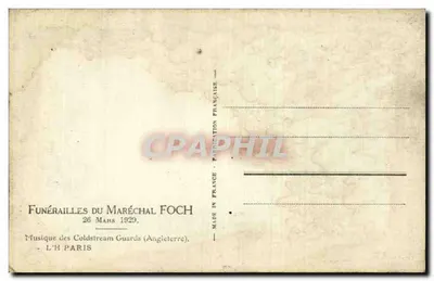 Funerais do Mariscal Foch — Música dos Coldstream Guards — L'H Paris — Verso