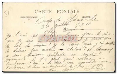 Camp de Chaions (Marne) — Abreuvoir — editor não identificado, n° de série 51 — Verso