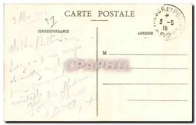 Camp Châlons — Tęskna myśl z obozu Châlons — Wyszywany Nancy A.594 — Rewers