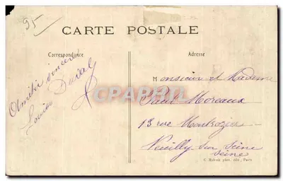 Pontoise — Oise i łódki promenadowe — C.M. — Rewers