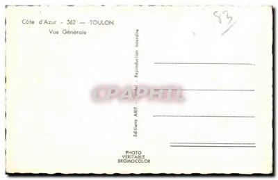 Widok ogólny — TOULON — Wydawnictwo ARIS n°362 — Rewers
