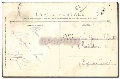 Toulon - Kade van de Condamine — uitgever Bonnans, n° 212 — Achterkant