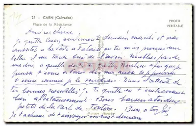 Place de la Résistance — Caen (Calvados) — Éditions A. & F. Cheïe, Nantes — Achterkant
