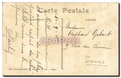 Portal de la Catedral de Reims — Bombardamiento de Reims, 1° de Marzo de 1915 — Visé Paris, N° 124 — Reverso