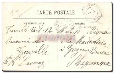 TROUVILLE — Le Jetées all'Orario della Marea — L. L. — Verso