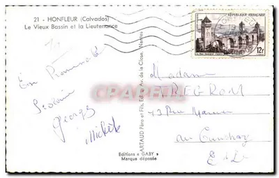 Honfleur — Het Oude Kade en de Lieutenance — Uitgaven Gaby — Achterkant