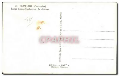 HONFLEUR (Calvados) — Igreja de Santa Catarina ; o campanário — Éditions GABY, Nantes — Verso