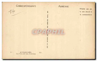 O Palácio de Justiça de Avranches — editor LL, n°17 — Verso