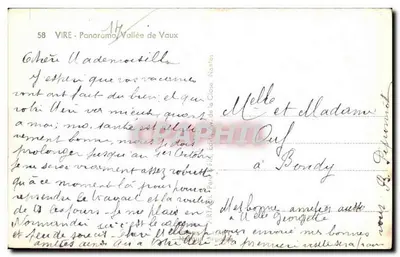 Vire — Panorama Doliny Vaux — wydawca Nantes — Rewers