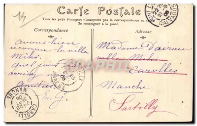Pont-l'Évêque — A Praça da Igreja — Livraria Fotográfica de Orange — Verso