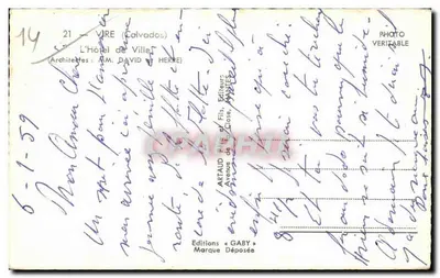 Het Stadhuis — Vire (Calvados) — Editie Gaby — Achterkant