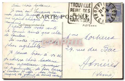 Deauville — Plaża kwitnąca. Ogrody Kasyna. — Rewers