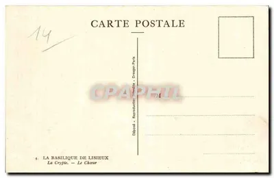 De Basiliek van Lisieux — De Krypte — Draeger-Paris — Achterkant