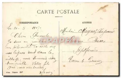 Metzeral (Hte-Alsace) — Ruínas após os combates de 15 a 24 de junho de 1915 — Editor não identificado — Verso