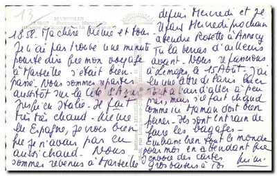 Trajes marítimos em Marselha — editor Mireille, n°13 — Verso