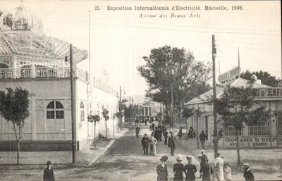 Exposição Internacional de Eletricidade — Marselha, 1908 — Avenida dos Belos Artes — Foto Steliers Bambouin-Vincent