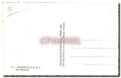 Tarascon — Vista generale — Sté des Cartes Postales A.P.A. - POUX — Verso