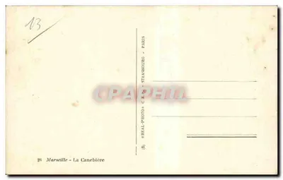 Marseille - La Canebière — uitzicht op de straat met het Grand Hotel en de Galeries de Paris — uitgever C.A.P. n°26 — Achterkant