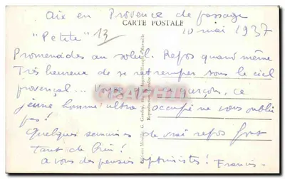 MARSEILLE - A Canebière — Edições Miralle, n° 168 — Verso