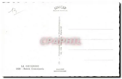 A Camargue — Rancho Camarguês — Compagnie des Arts Photomécaniques — Verso