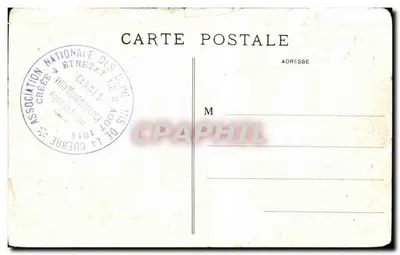Dos cartas que permanecerán sin respuesta — Asociación nacional de huérfanos de guerra — Étretat, 2 de agosto de 1914 — Reverso