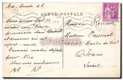 AIX-en-PROVENCE — A Fonte dos Nove Canhões — Editor não identificado, número de série não visível — Verso