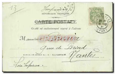 Marseille - 9 - Cours Belsunce — animowany widok z tramwajem i końmi — Fot. L'Acour — Rewers