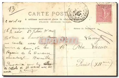 Marseille — Corniche widziana z domu Roubion — n° 55 — wydawca P. Labouret — Rewers