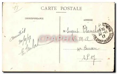 Marseille - Palácio da Justiça e Estátua Berryer - Bilhete postal antigo — Verso